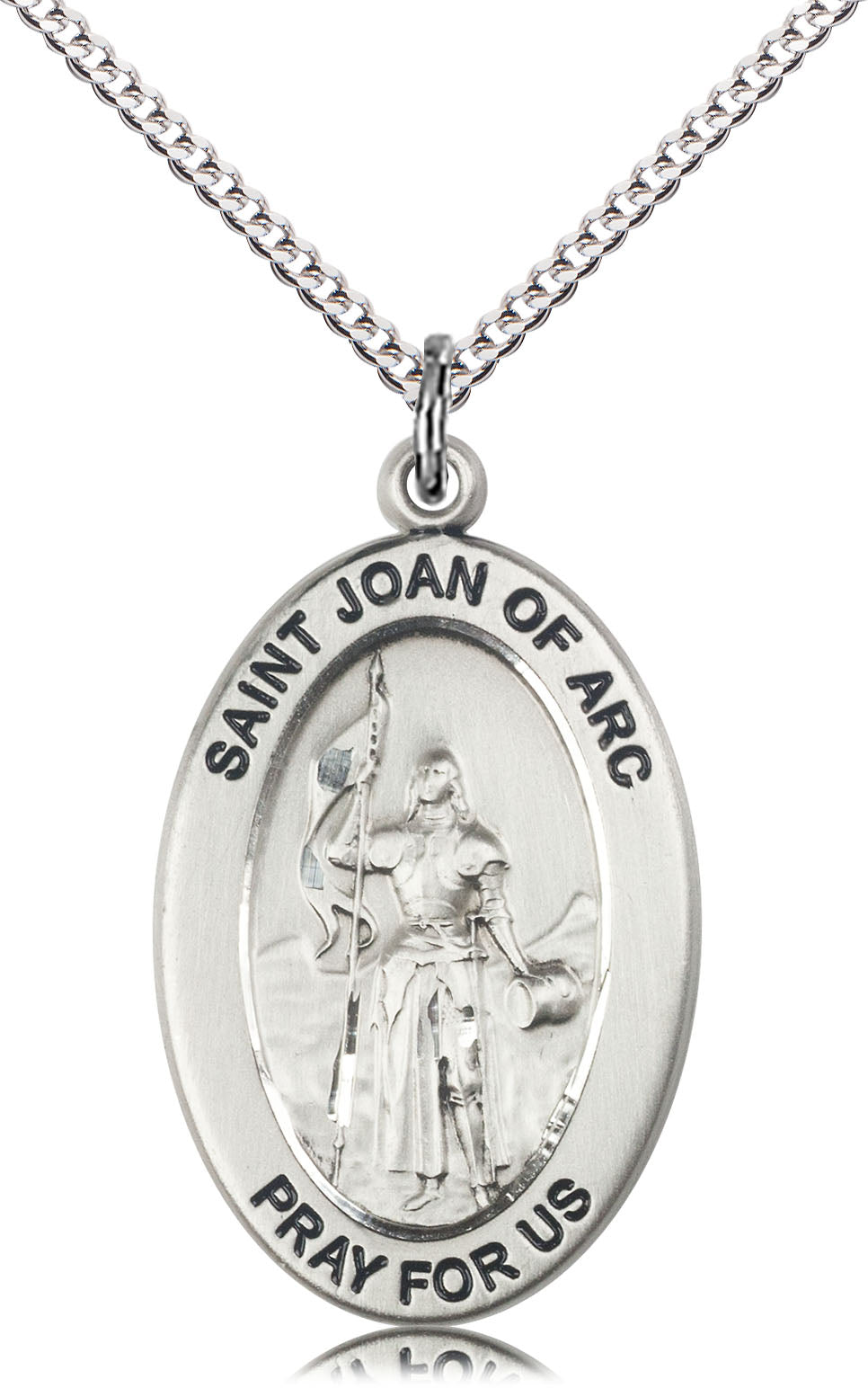 Saint Joan of Arc Pendant - 18" Chain Necklace