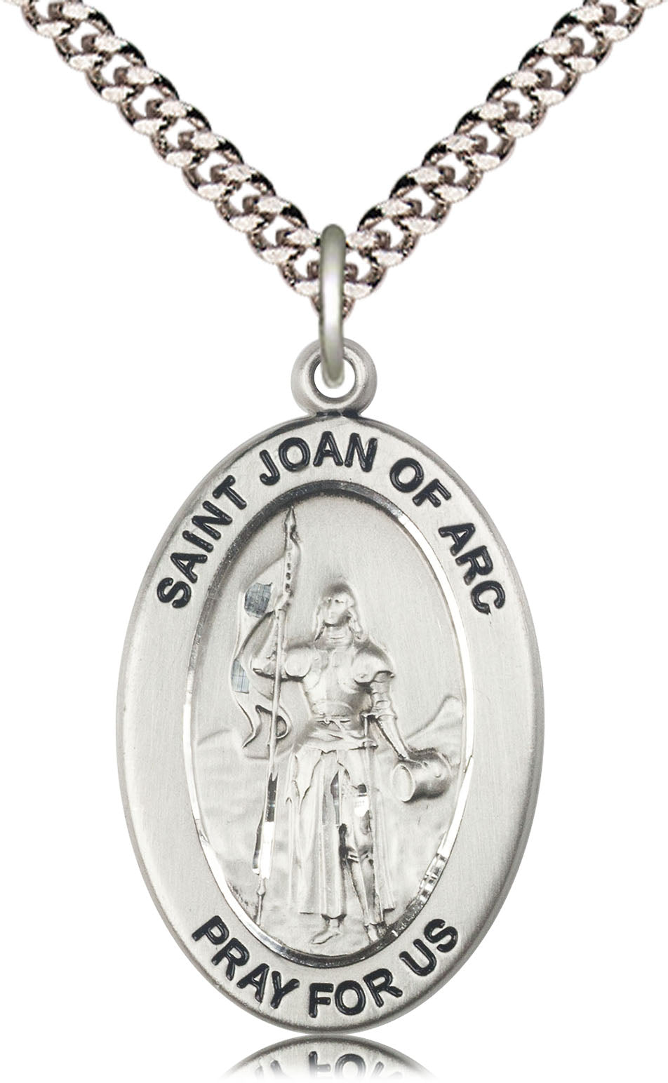 Saint Joan of Arc Pendant - 24" Chain Necklace