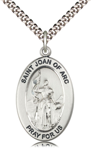 Saint Joan of Arc Pendant - 24" Chain Necklace