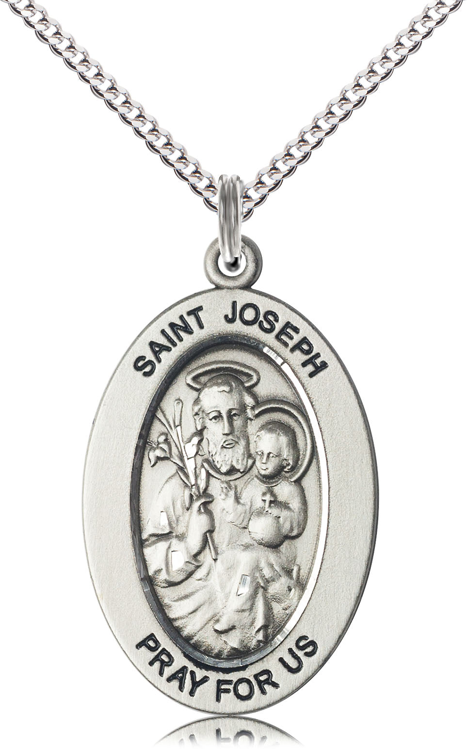 Saint Joseph Pendant - 18" Chain Necklace