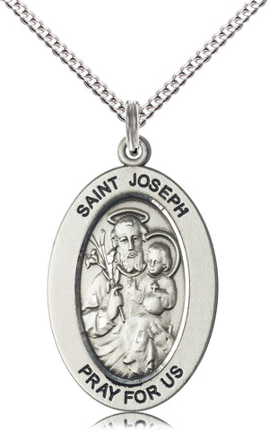 Saint Joseph Pendant - 18" Chain Necklace