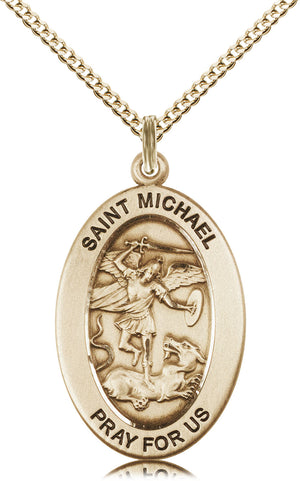 Saint Michael the Archangel Pendant - 18" Chain Necklace