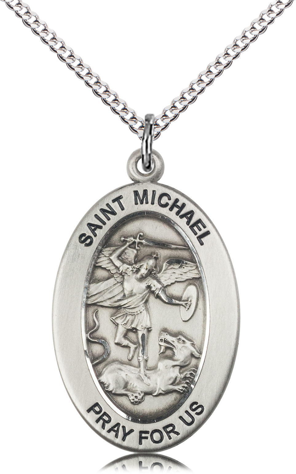 Saint Michael the Archangel Pendant - 18" Chain Necklace
