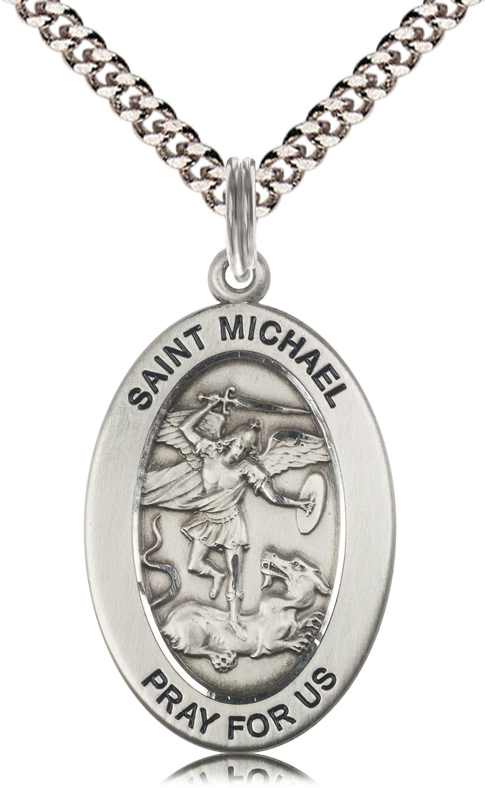 Saint Michael the Archangel Pendant - 24" Chain Necklace