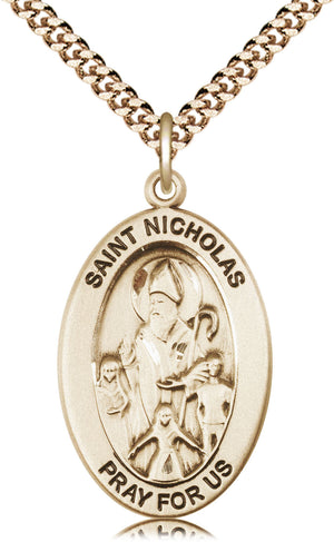 Saint Nicholas Pendant - 24" Chain Necklace