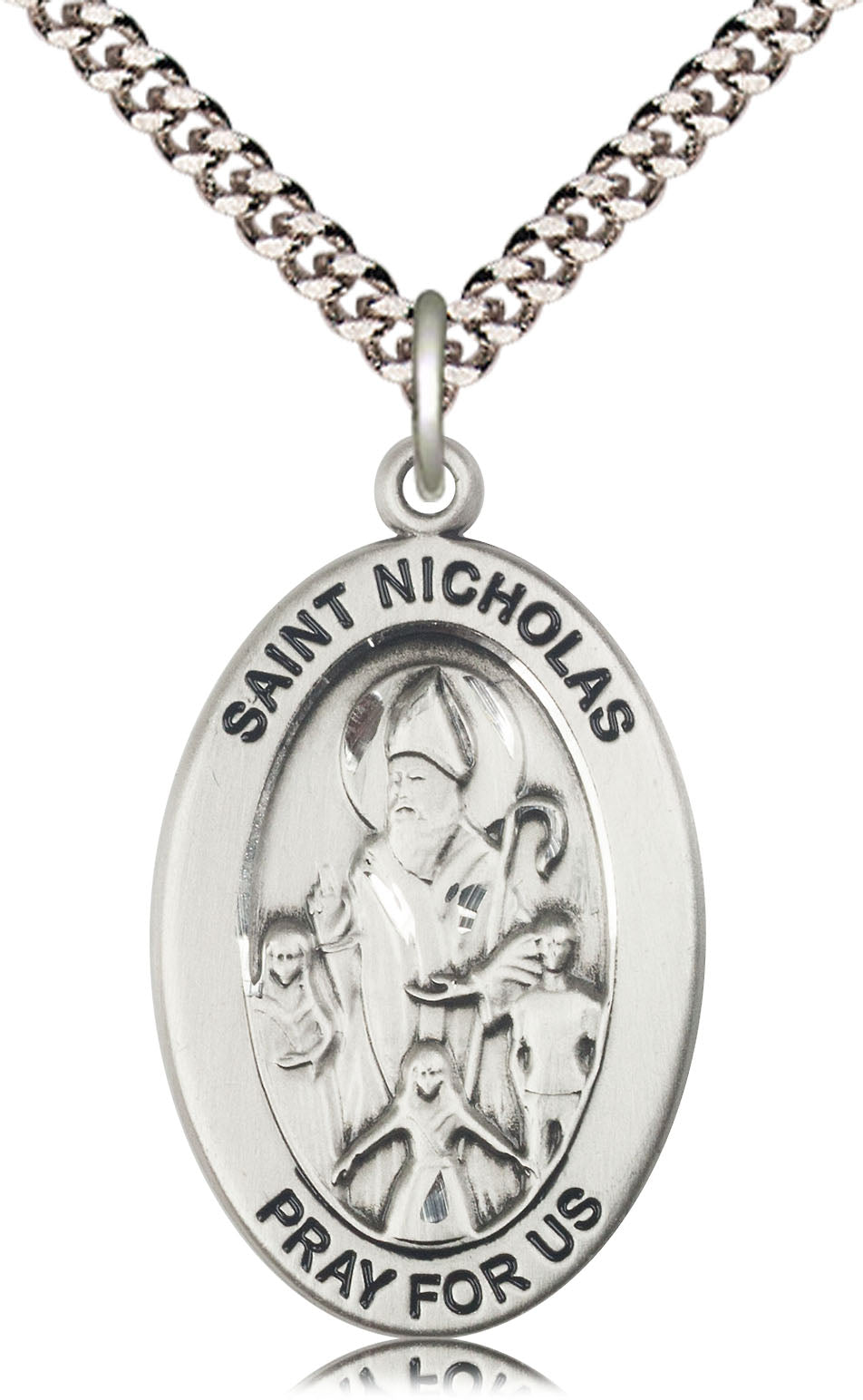 Saint Nicholas Pendant - 24" Chain Necklace
