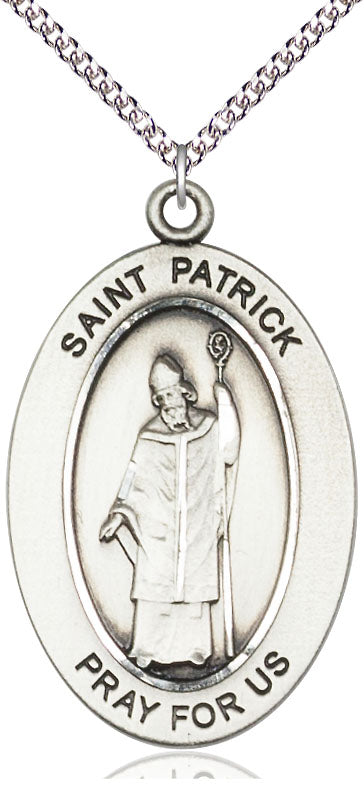 Saint Patrick Pendant - 24" Chain Necklace