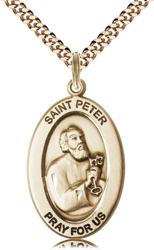 Saint Peter the Apostle Pendant - 24" Chain Necklace