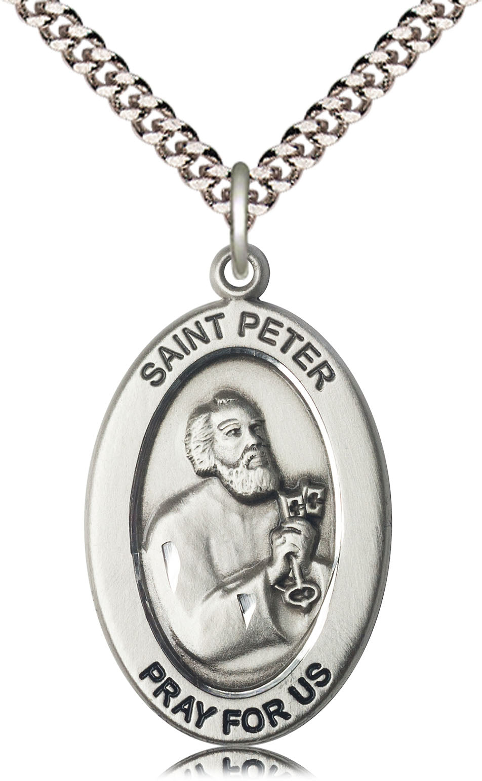 Saint Peter the Apostle Pendant - 24" Chain Necklace