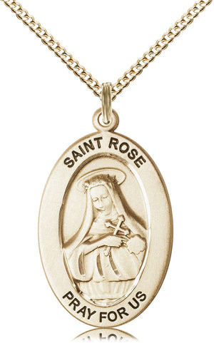 Saint Rose of Lima Pendant - 18" Chain Necklace