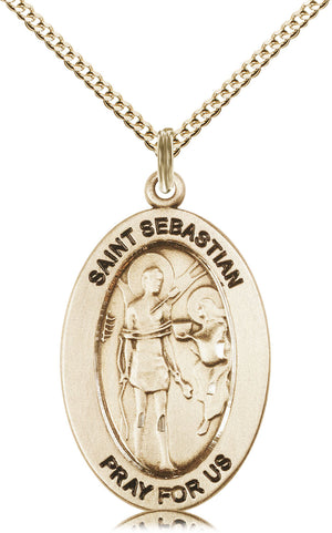 Saint Sebastian Pendant - 18" Chain Necklace