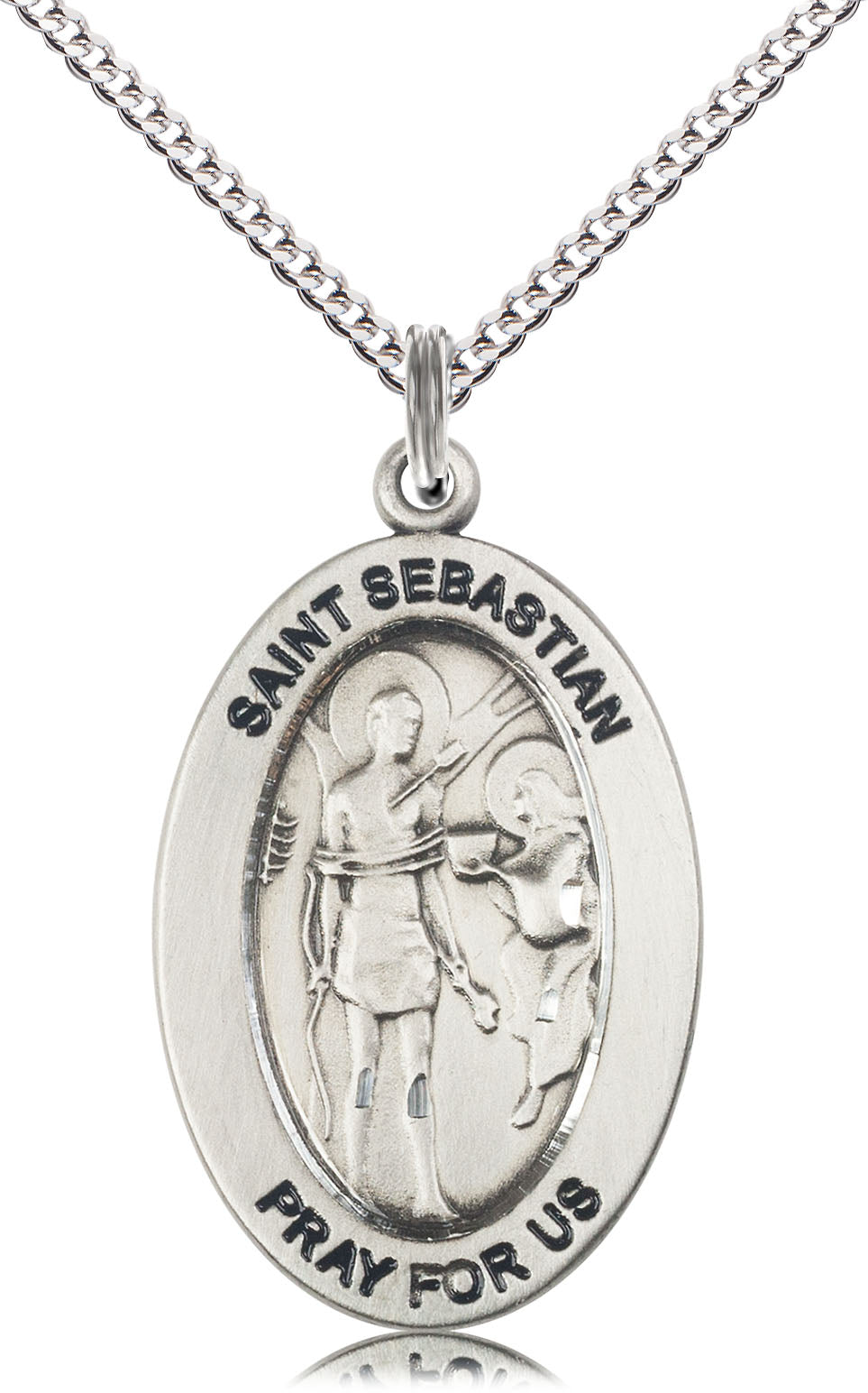 Saint Sebastian Pendant - 18" Chain Necklace