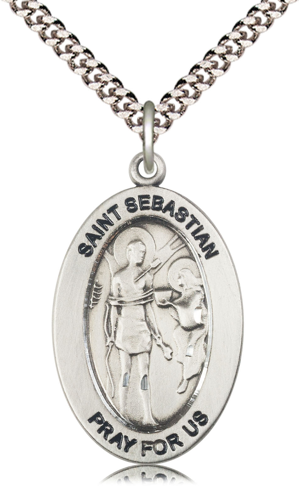 Saint Sebastian Pendant - 24" Chain Necklace