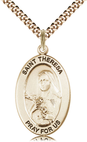 Saint Theresa Pendant - 24" Chain Necklace