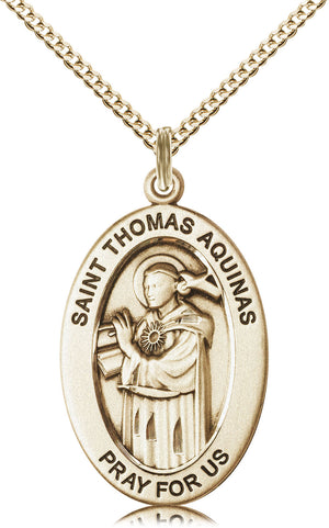 Saint Thomas Aquinas Pendant - 18" Chain Necklace