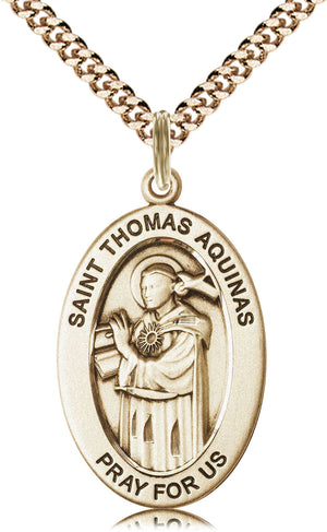Saint Thomas Aquinas Pendant - 24" Chain Necklace