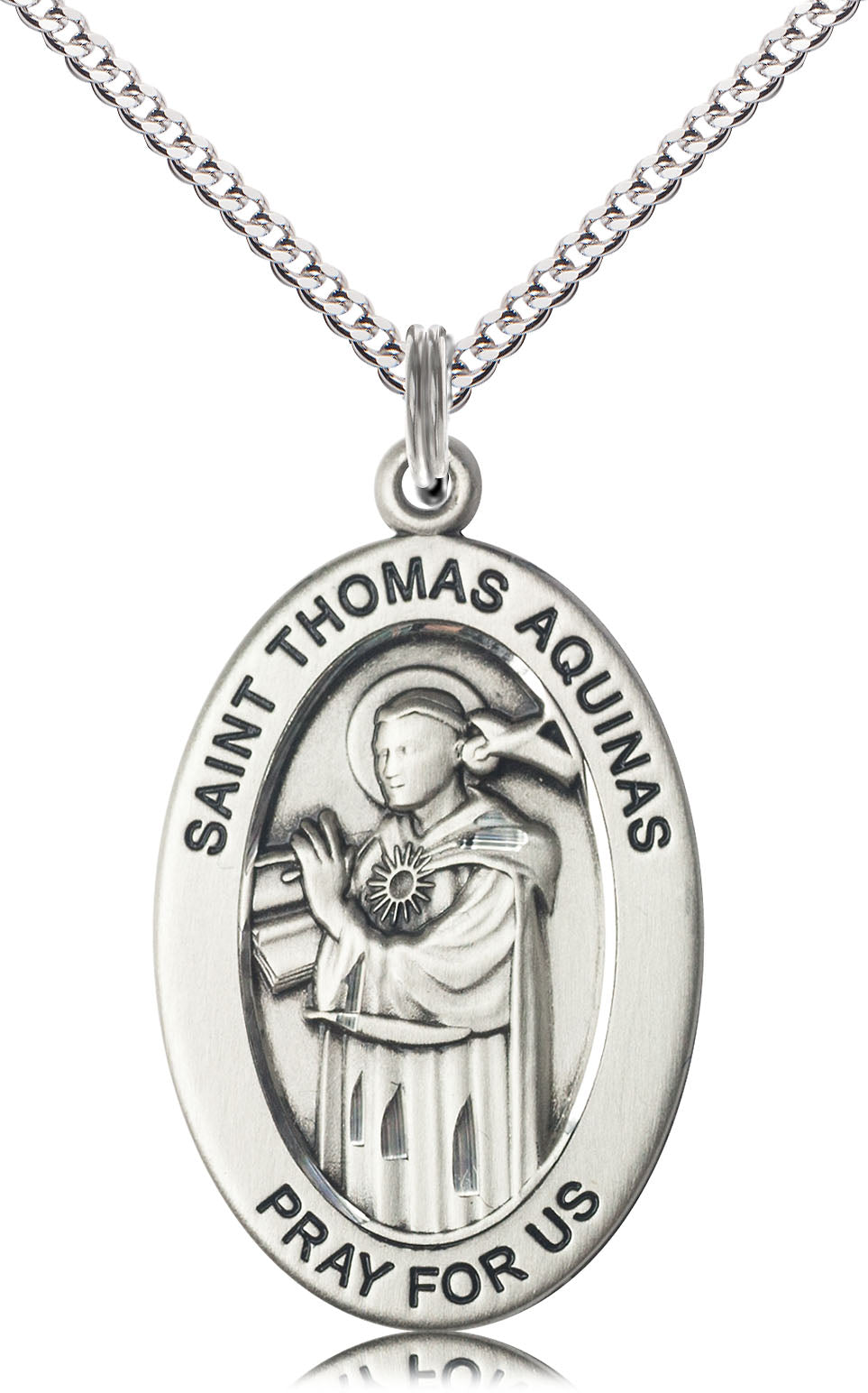 Saint Thomas Aquinas Pendant - 18" Chain Necklace
