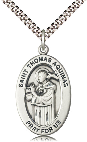 Saint Thomas Aquinas Pendant - 24" Chain Necklace