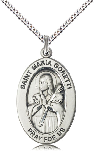 Saint Maria Goretti Pendant - 18" Chain Necklace