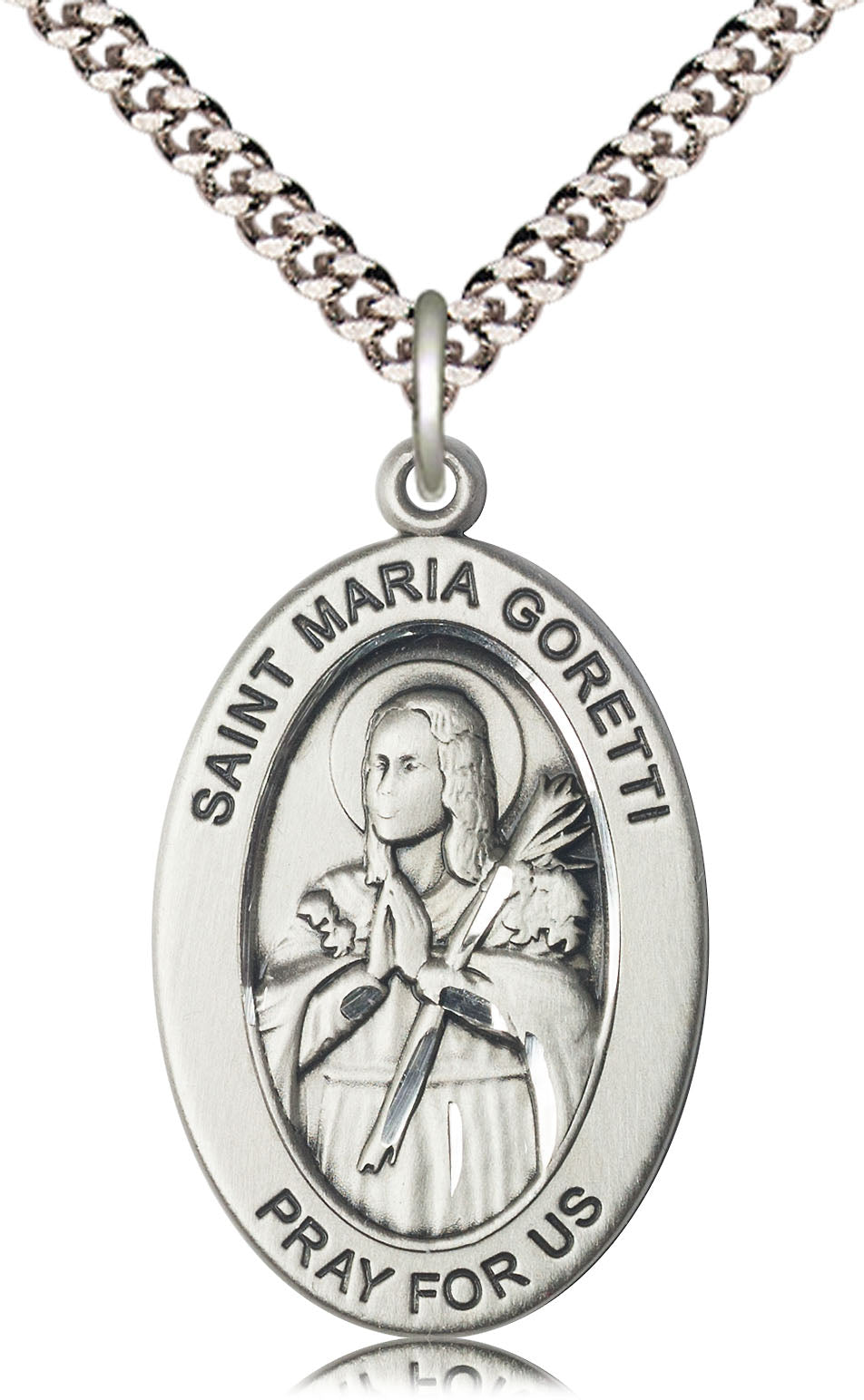 Saint Maria Goretti Pendant - 24" Chain Necklace