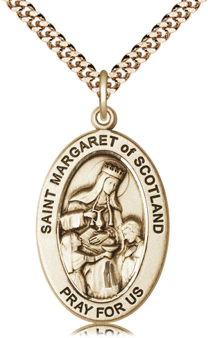 Saint Margaret of Scotland Pendant - 24" Chain Necklace