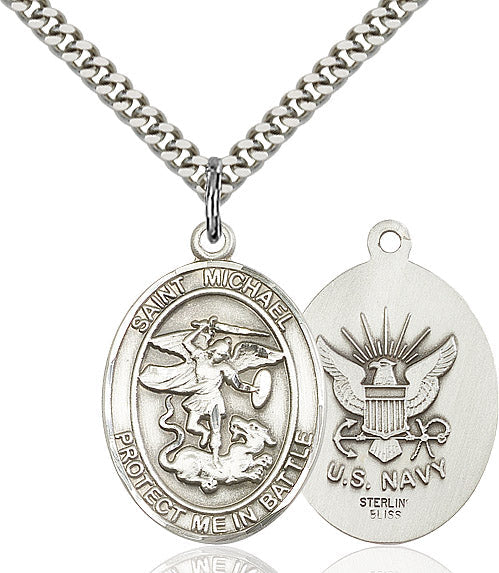 Saint Michael Navy Pendant