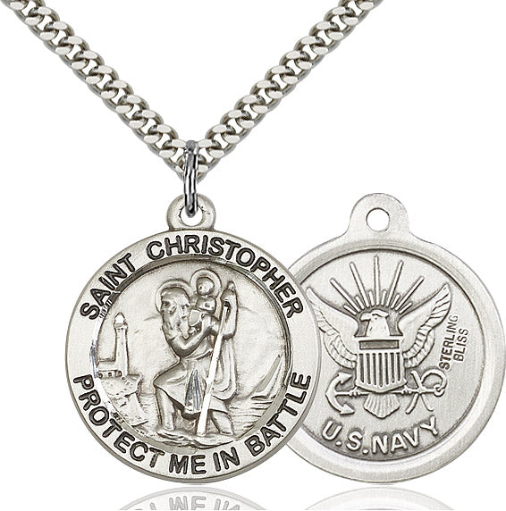 Saint Christopher Navy Pendant