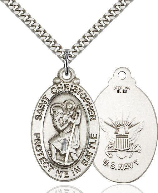Saint Christopher Navy Pendant