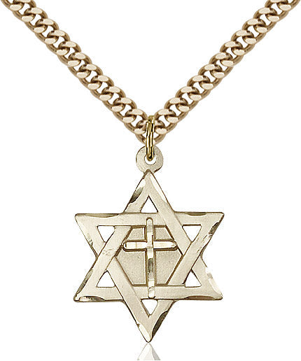 Star of David w/ Cross Pendant - 24" Chain