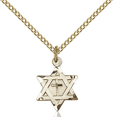 Star of David w/ Cross Pendant - 18" Chain