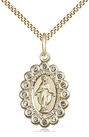 Miraculous Pendant with Aqua Swarovski stones Necklace