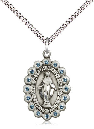 Miraculous Pendant with Aqua Swarovski stones Necklace