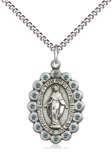 Miraculous Pendant with Aqua Swarovski stones Necklace
