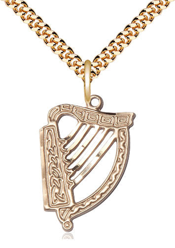 Irish Harp Pendant - 24" Chain