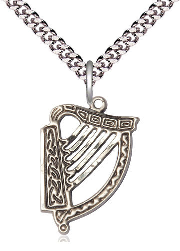 Irish Harp Pendant - 24" Chain