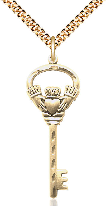 Key w/Claddagh Pendant Necklace