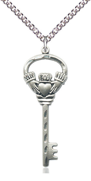 Key w/Claddagh Pendant Necklace