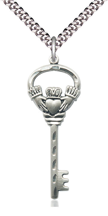 Key w/Claddagh Pendant Necklace