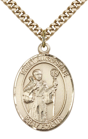Saint Augustine Pendant - 24" Chain Necklace