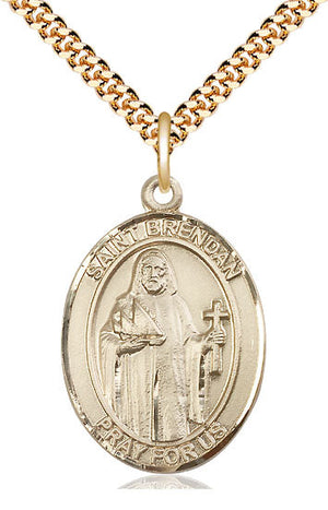 Saint Brendan the Navigator Pendant - 24" Chain Necklace
