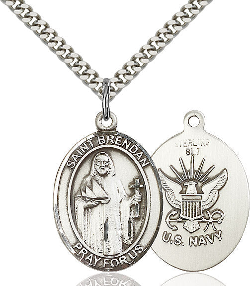 Saint Brendan Navy Pendant