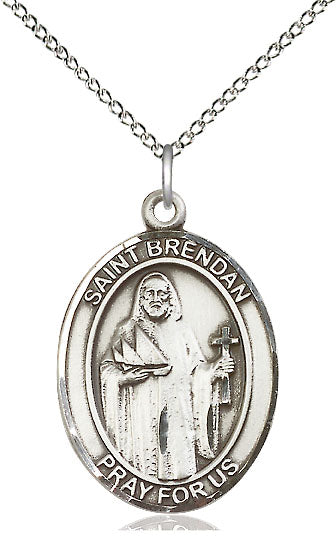 Saint Brendan the Navigator Pendant - 18" Chain Necklace