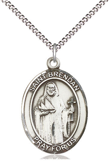 Saint Brendan the Navigator Pendant - 18" Chain Necklace