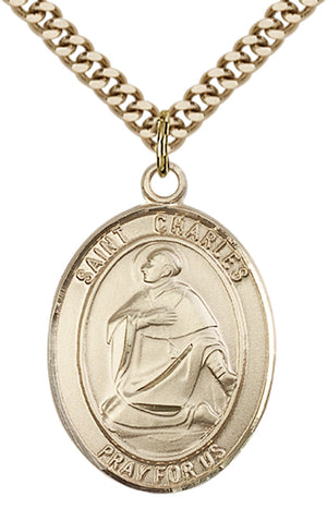 Saint Charles Borromeo Pendant - 24" Chain Necklace