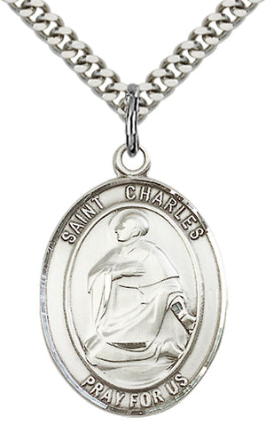 Saint Charles Borromeo Pendant - 24" Chain Necklace