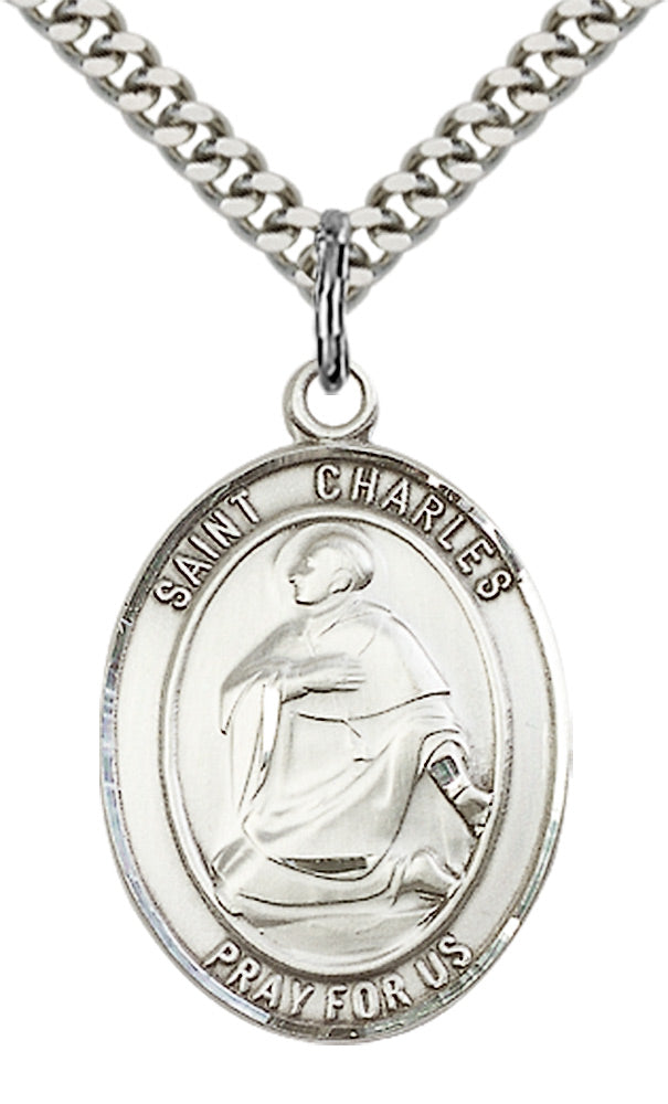 Saint Charles Borromeo Pendant - 24" Chain Necklace