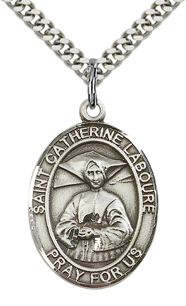 Saint Catherine Laboure Pendant - 24" Chain Necklace