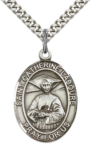 Saint Catherine Laboure Pendant - 24" Chain Necklace