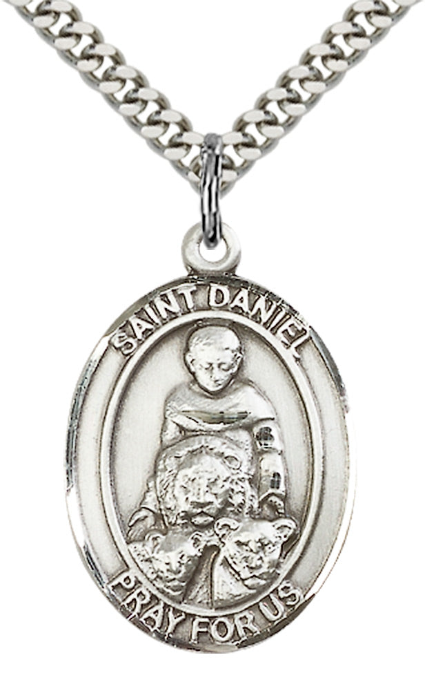 Saint Daniel Pendant - 24" Chain Necklace