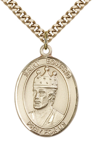 Saint Edward the Confessor Pendant - 24" Chain Necklace